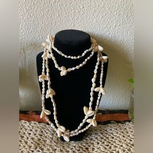 Natural Cream Shell Beaded Multi-Strand Lot